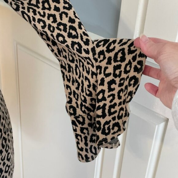 Trina Turk Ponte Stretch Knit Dress Ruffle Sleeve Formal Animal NEW NWT 4 - Picture 4 of 9